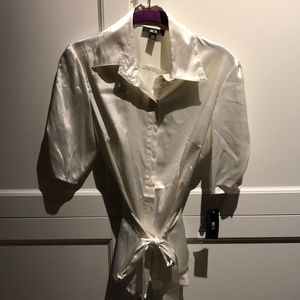 Satin button up blouse
